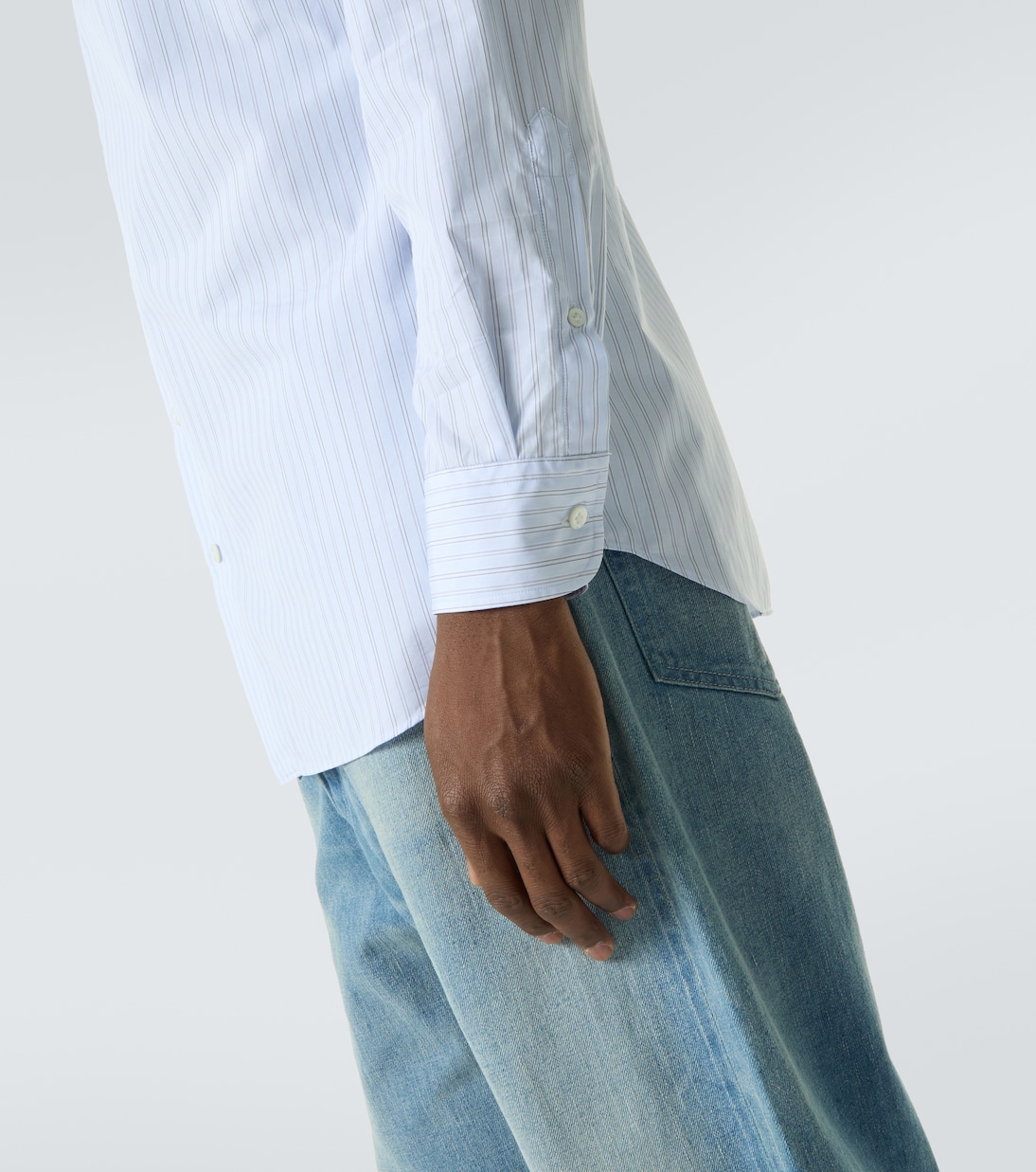 Striped cotton poplin shirt | Lardini