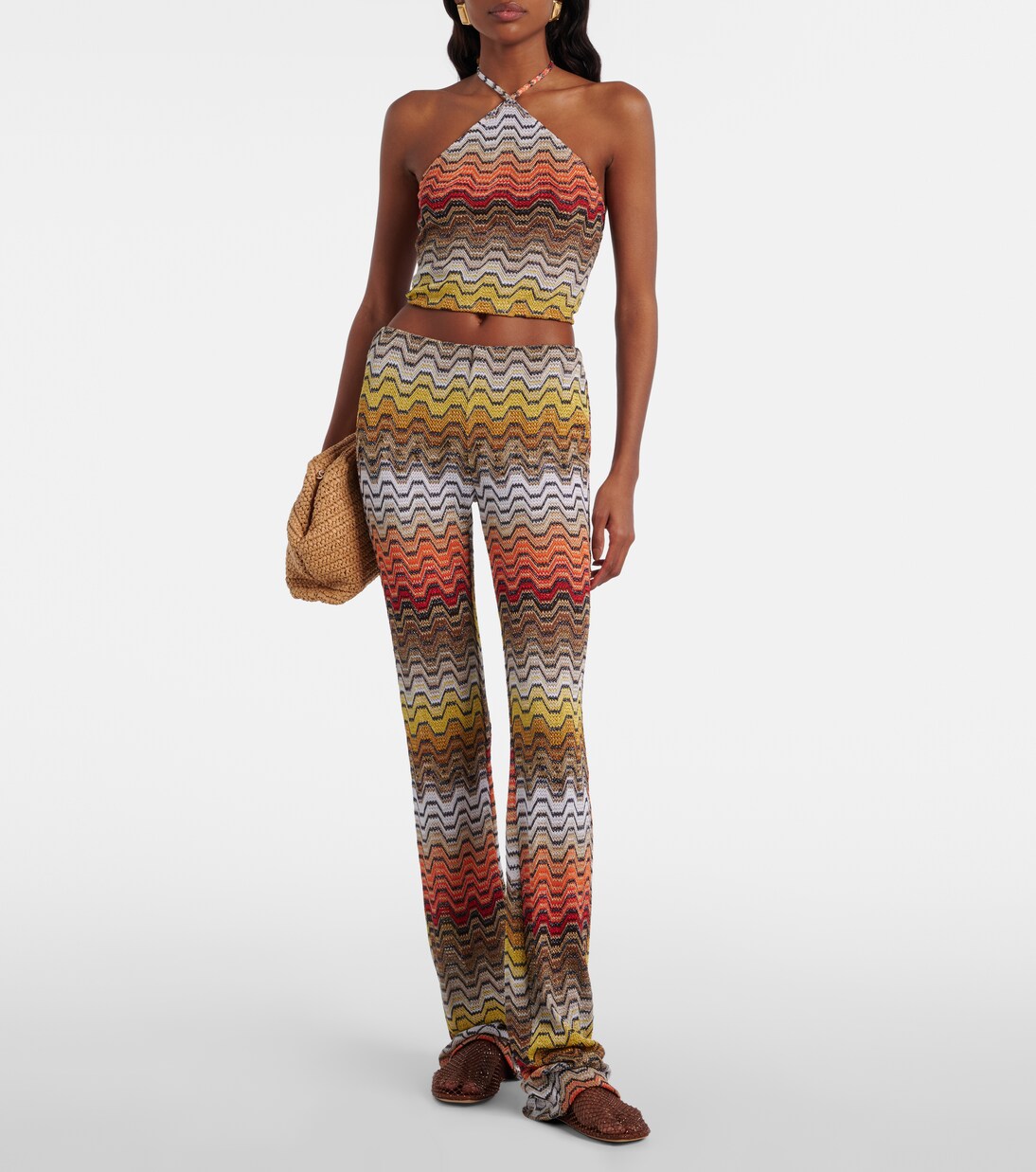Wave lamé slim pants | Missoni