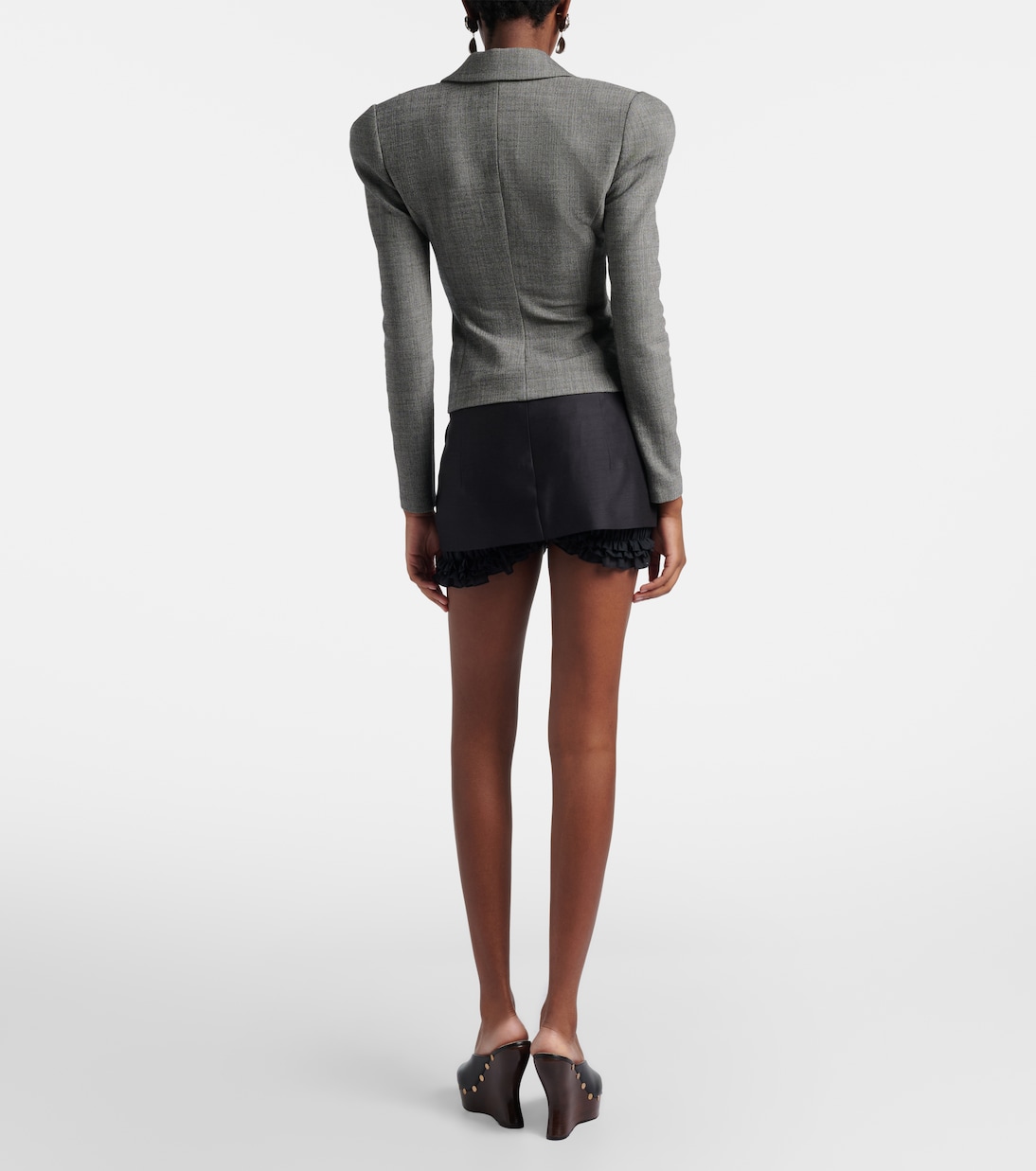 Falda pantalón de lana y seda con volantes | Magda Butrym