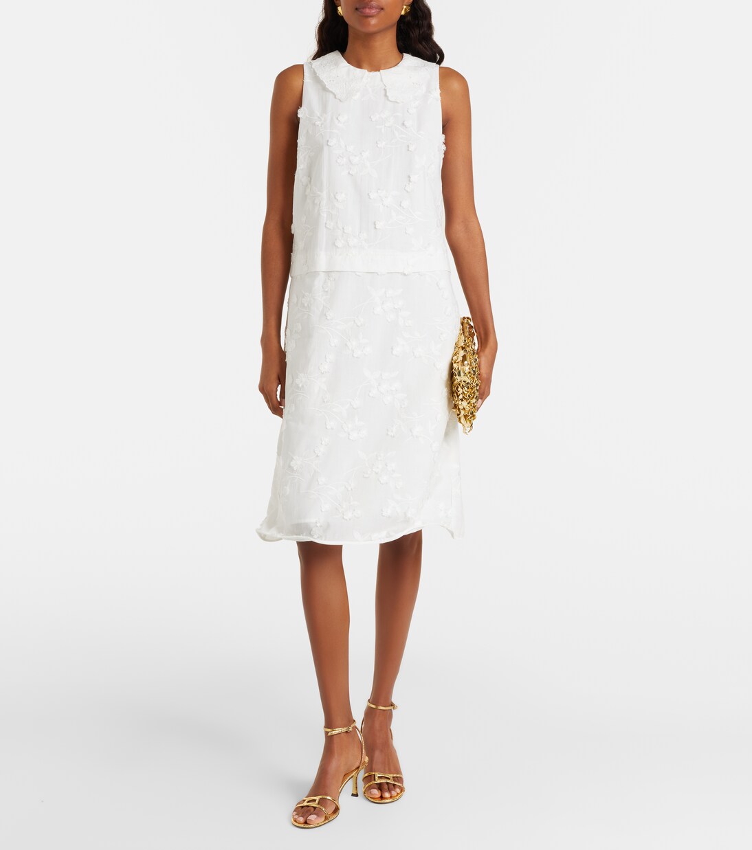 Vestido midi Light Volumes de fil coupé de algodón | Dorothee Schumacher