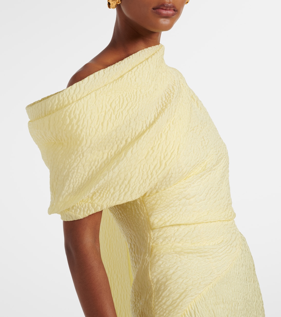 Vestido midi Maite de cloqué con capa | Roksanda