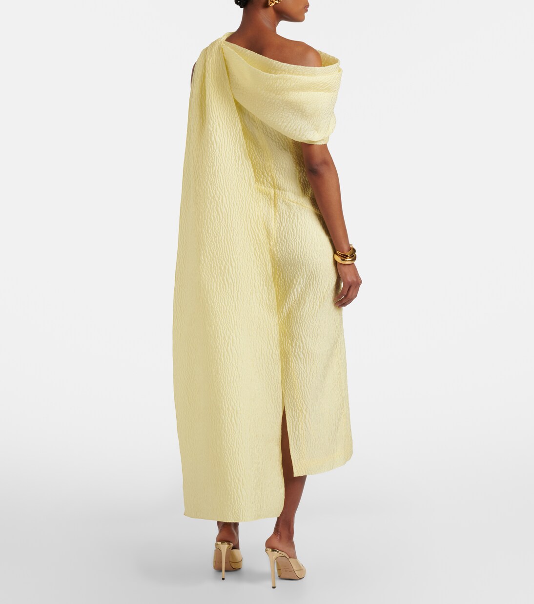 Vestido midi Maite de cloqué con capa | Roksanda