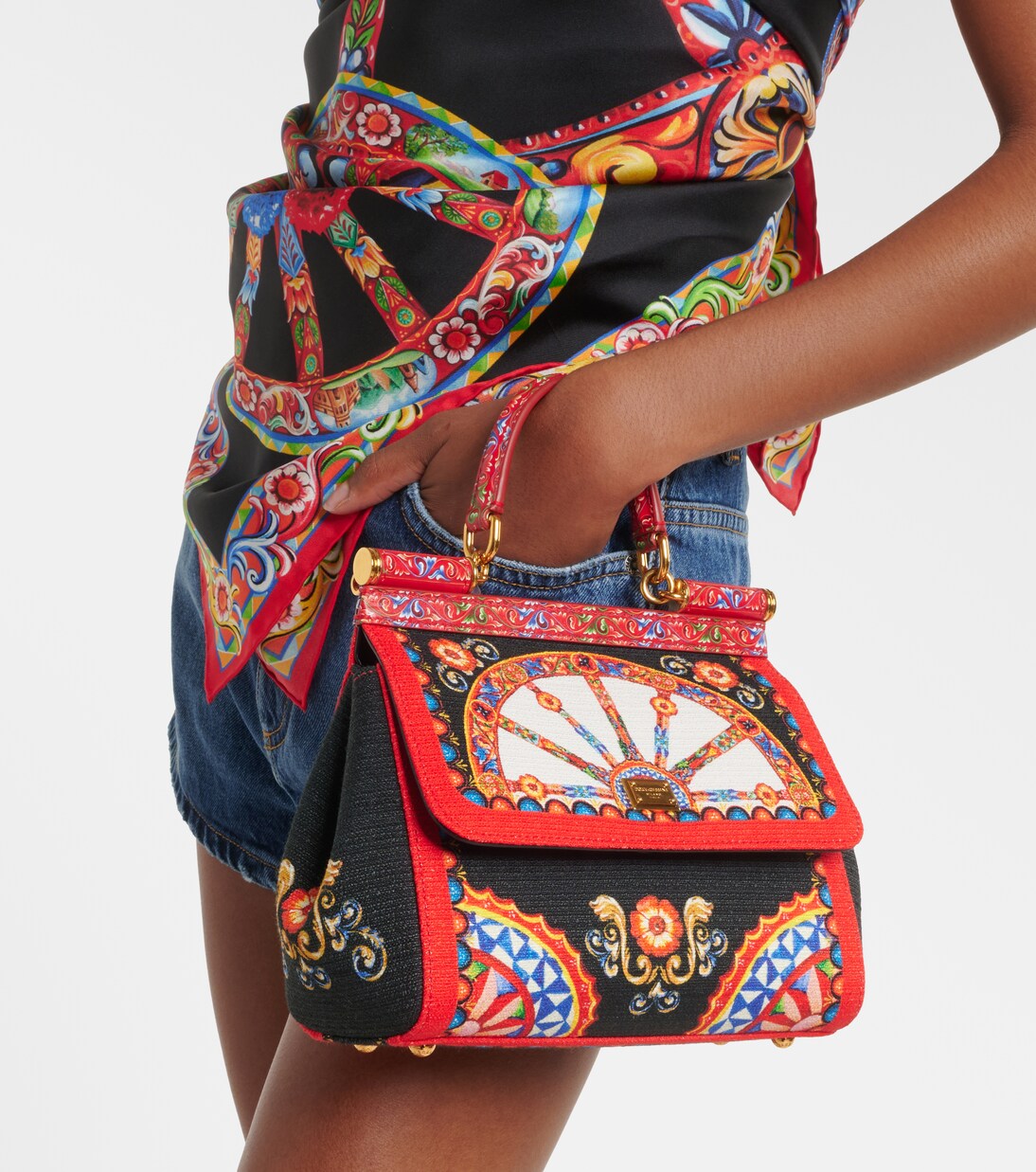 Sicily Medium printed top-handle bag | Dolce&Gabbana