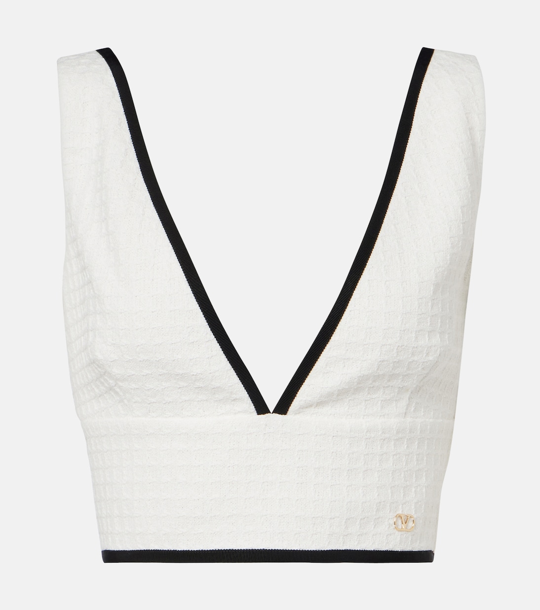 Cotton tweed crop top | Valentino