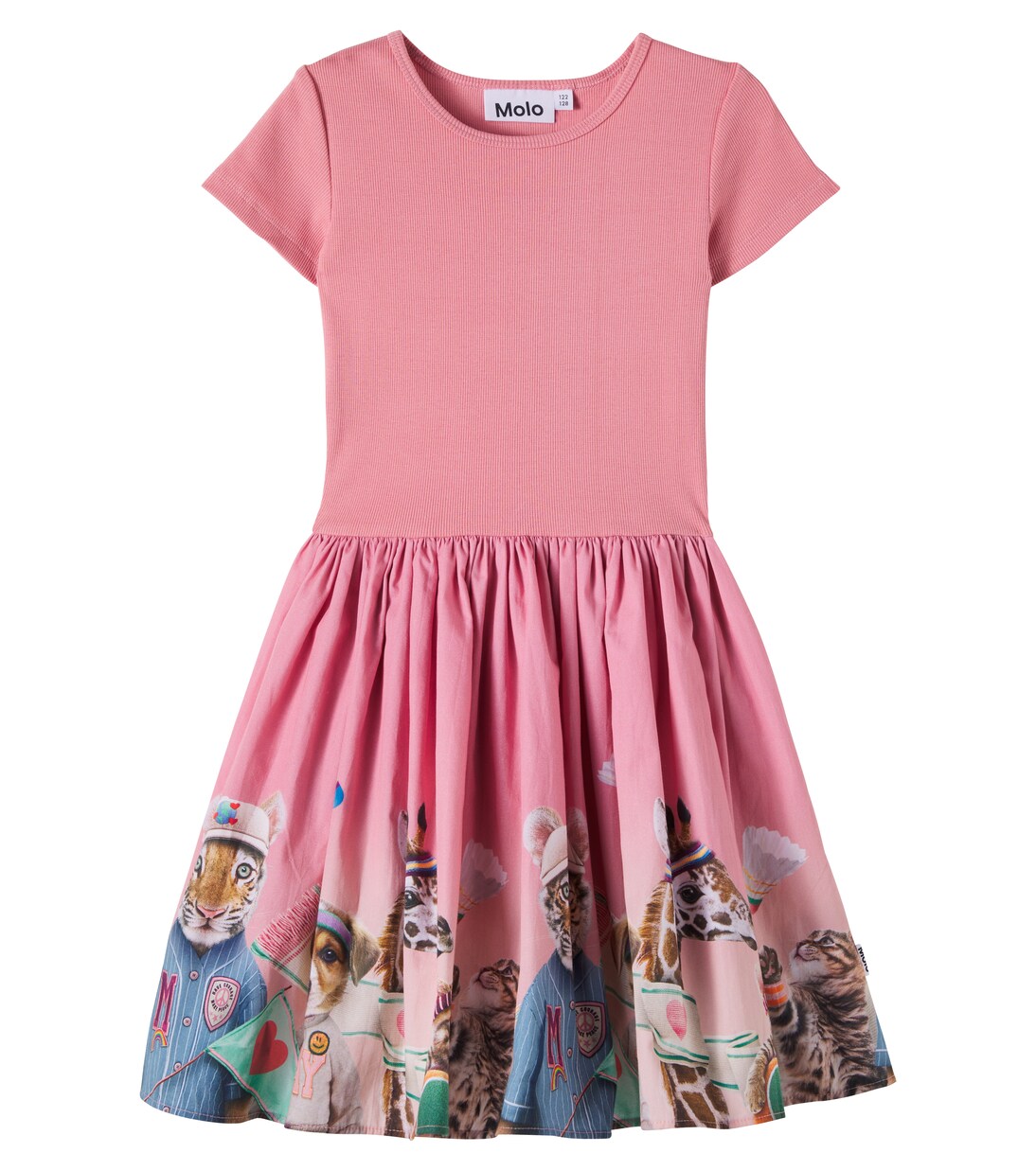 Cissa printed gathered cotton-blend dress | Molo