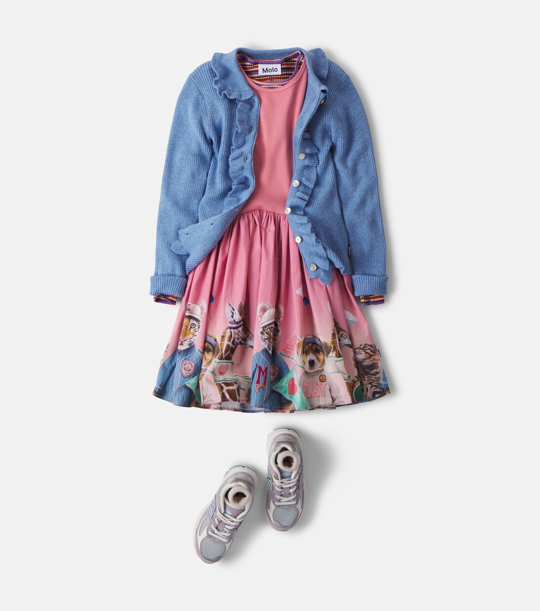 Cissa printed gathered cotton-blend dress | Molo