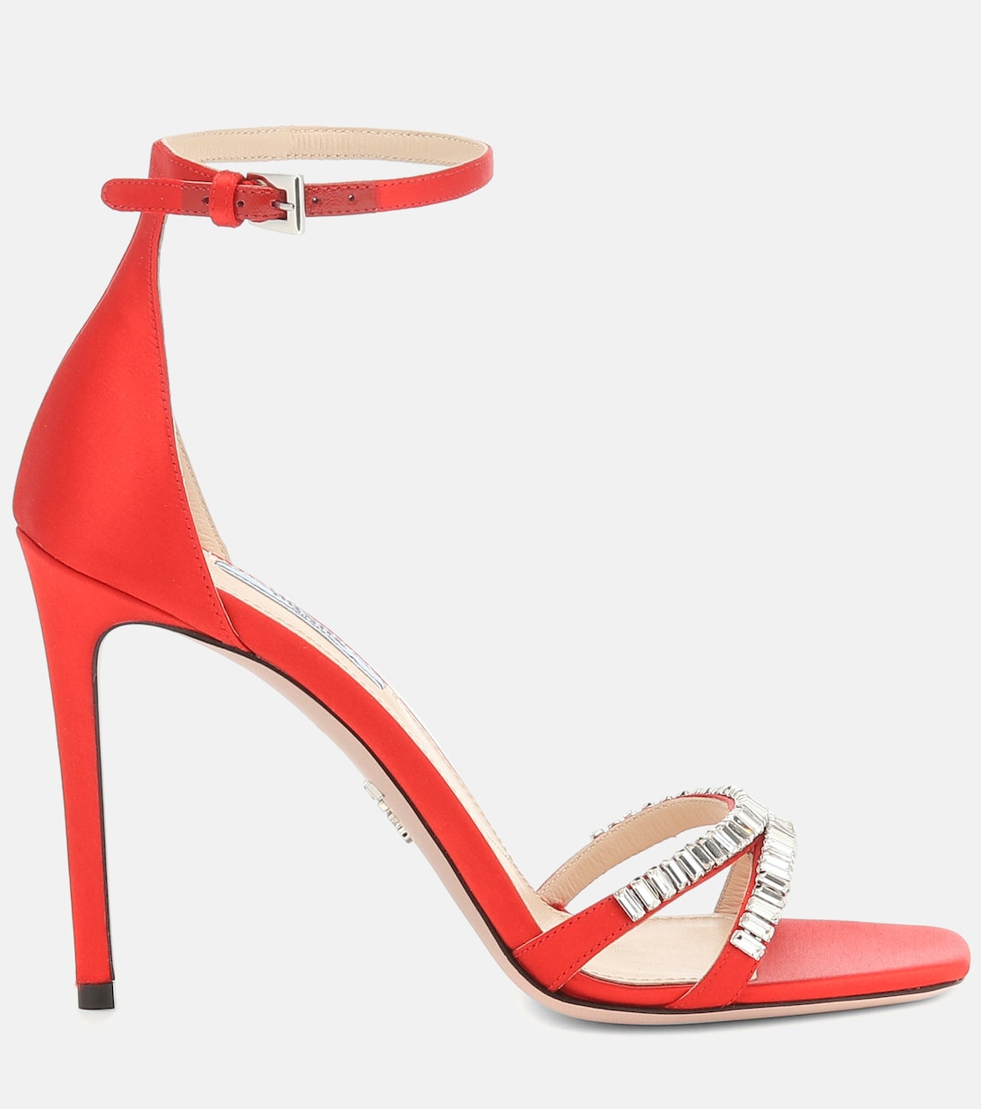 Embellished satin sandals | Prada