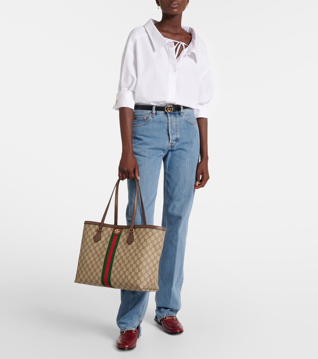 Shopper Ophidia Medium in canvas GG | Gucci