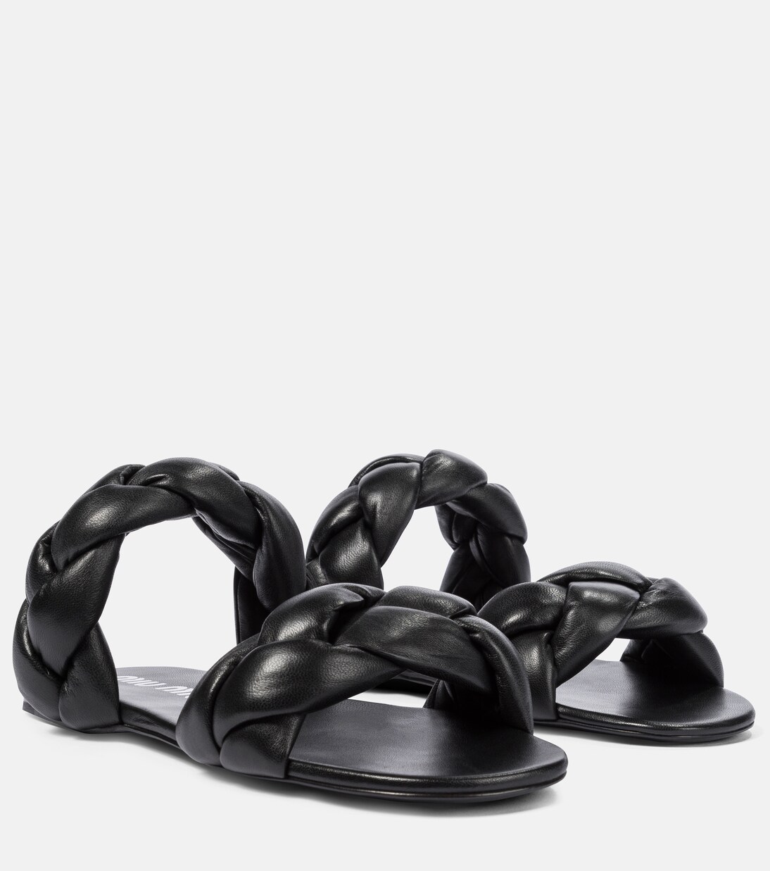 Braided leather slides | Miu Miu