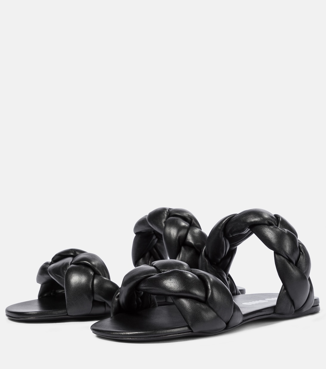 Braided leather slides | Miu Miu