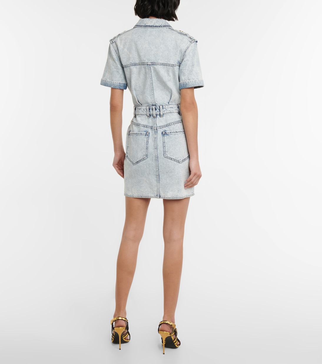 Wickel-Minikleid aus Denim | Balmain