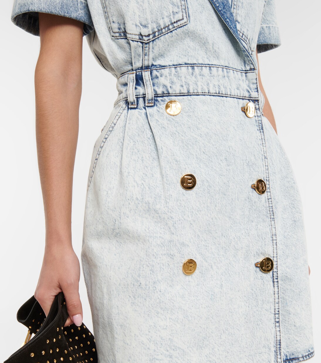 Wickel-Minikleid aus Denim | Balmain