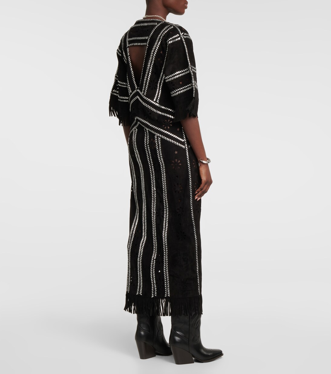 Robe longue Brett en daim | Dodo Bar Or