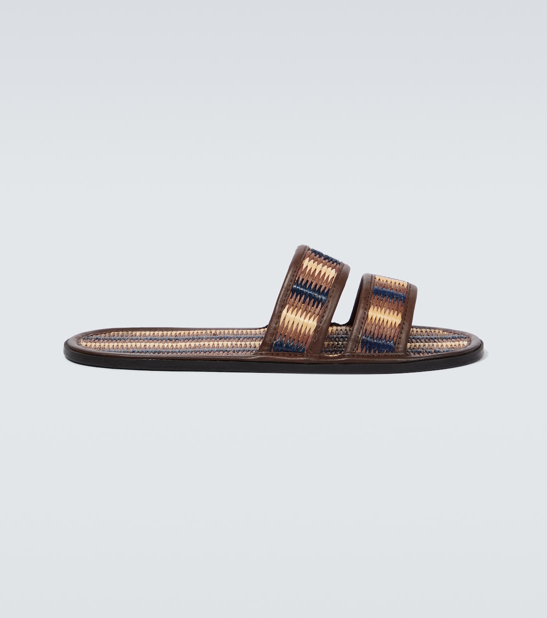 Duotone leather-trimmed slides | Bode