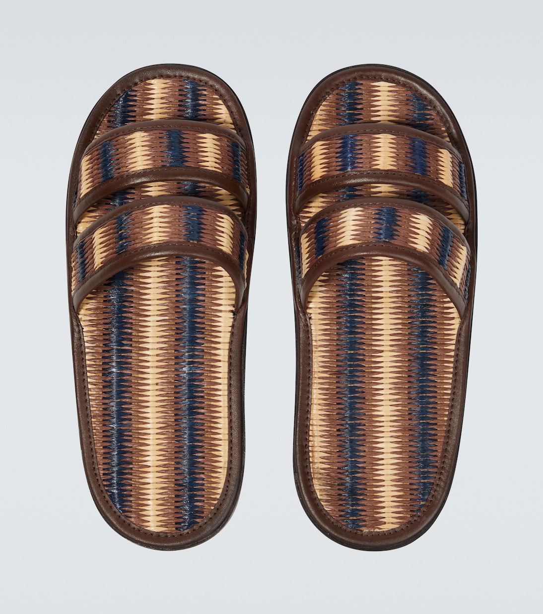 Duotone leather-trimmed slides | Bode