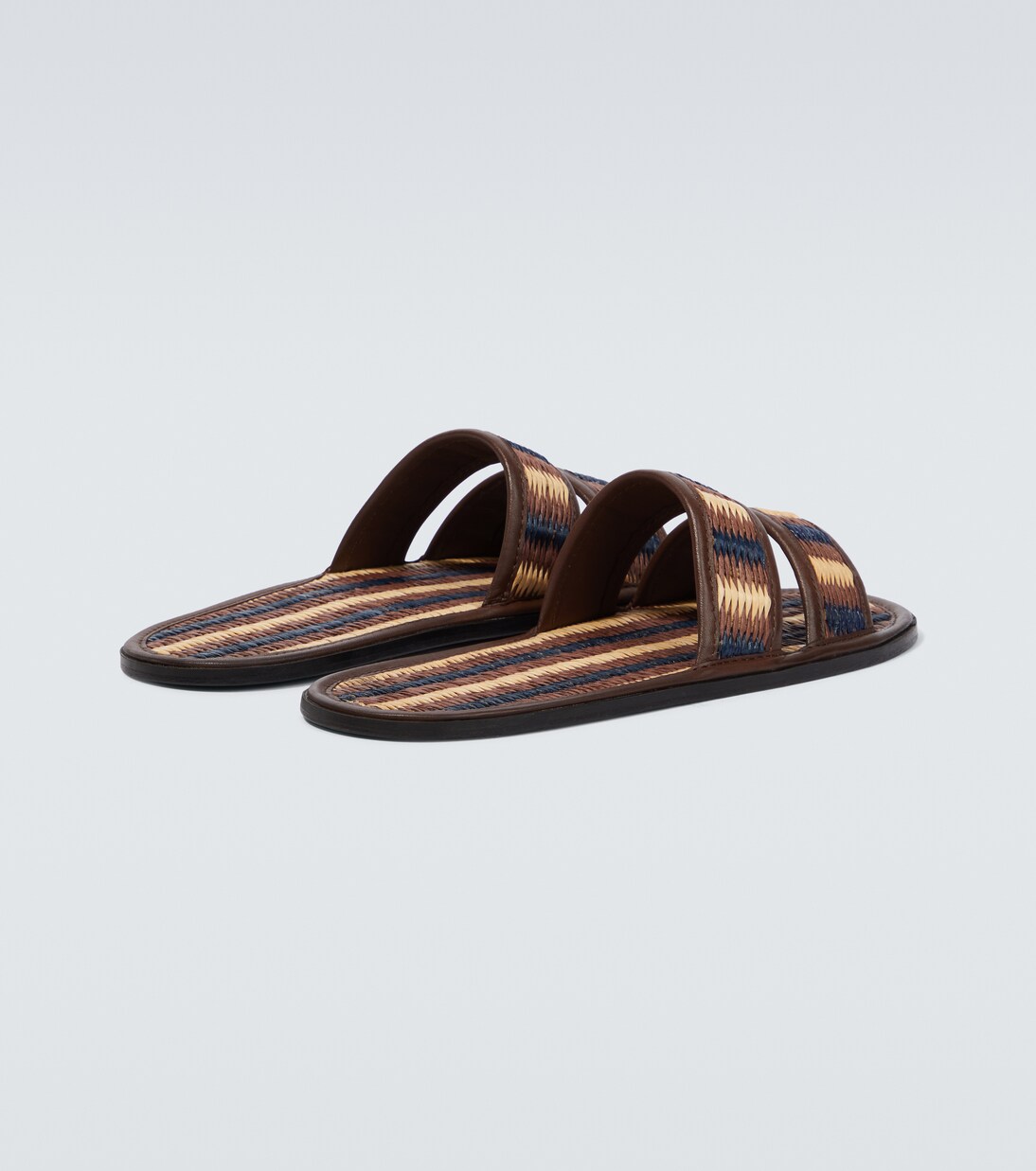 Duotone leather-trimmed slides | Bode