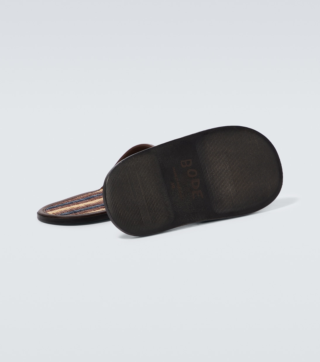 Duotone leather-trimmed slides | Bode