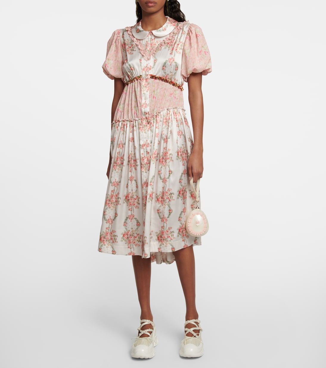 Abito midi patchwork con stampa | Simone Rocha