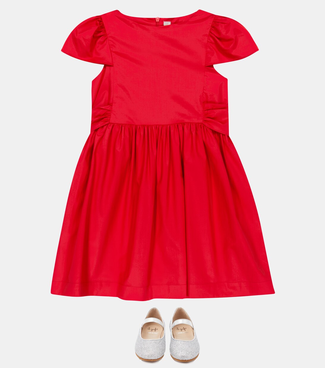Bow-embellished cotton-sateen minidress | Il Gufo