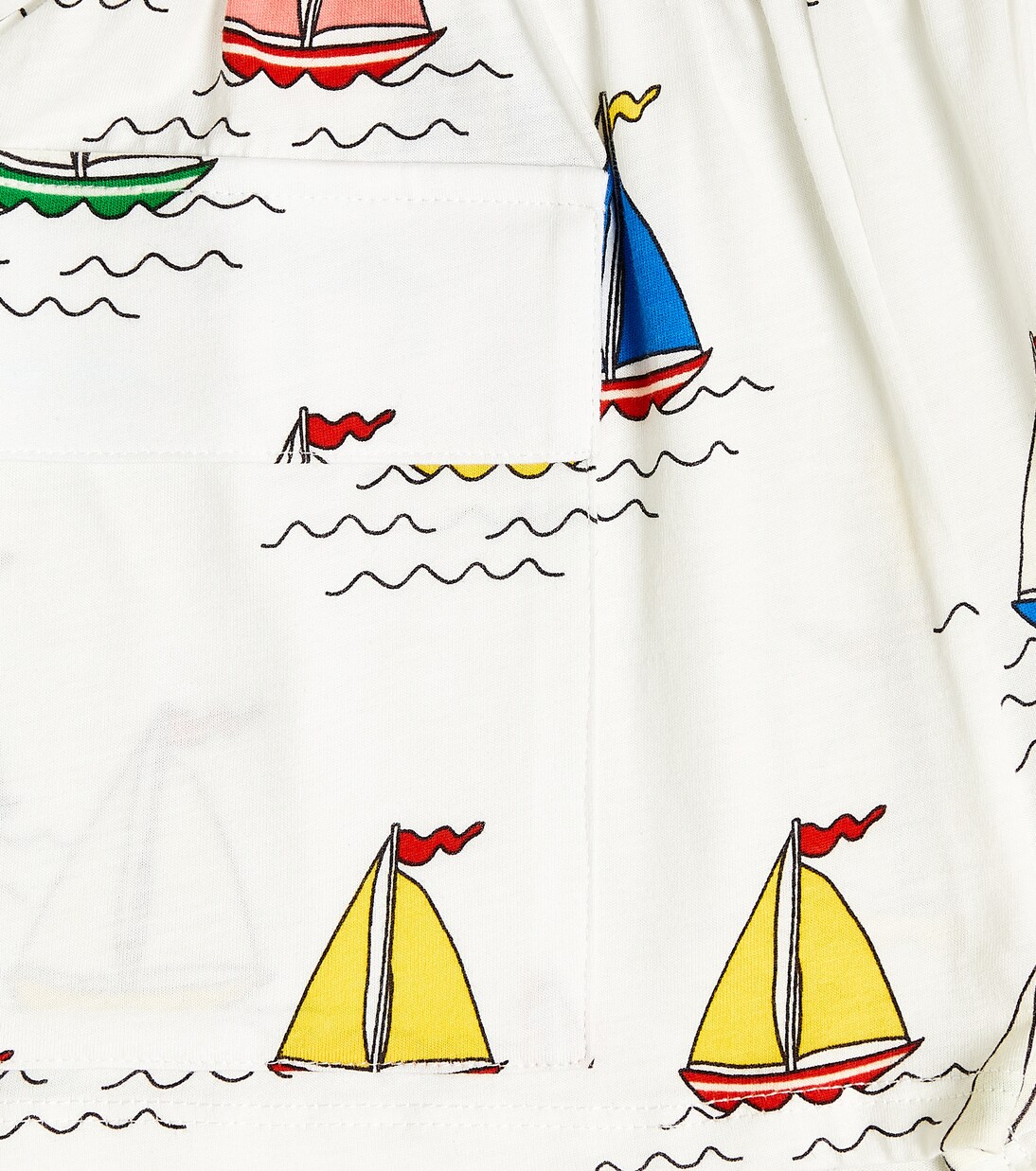 Boat print cotton playsuit | Mini Rodini