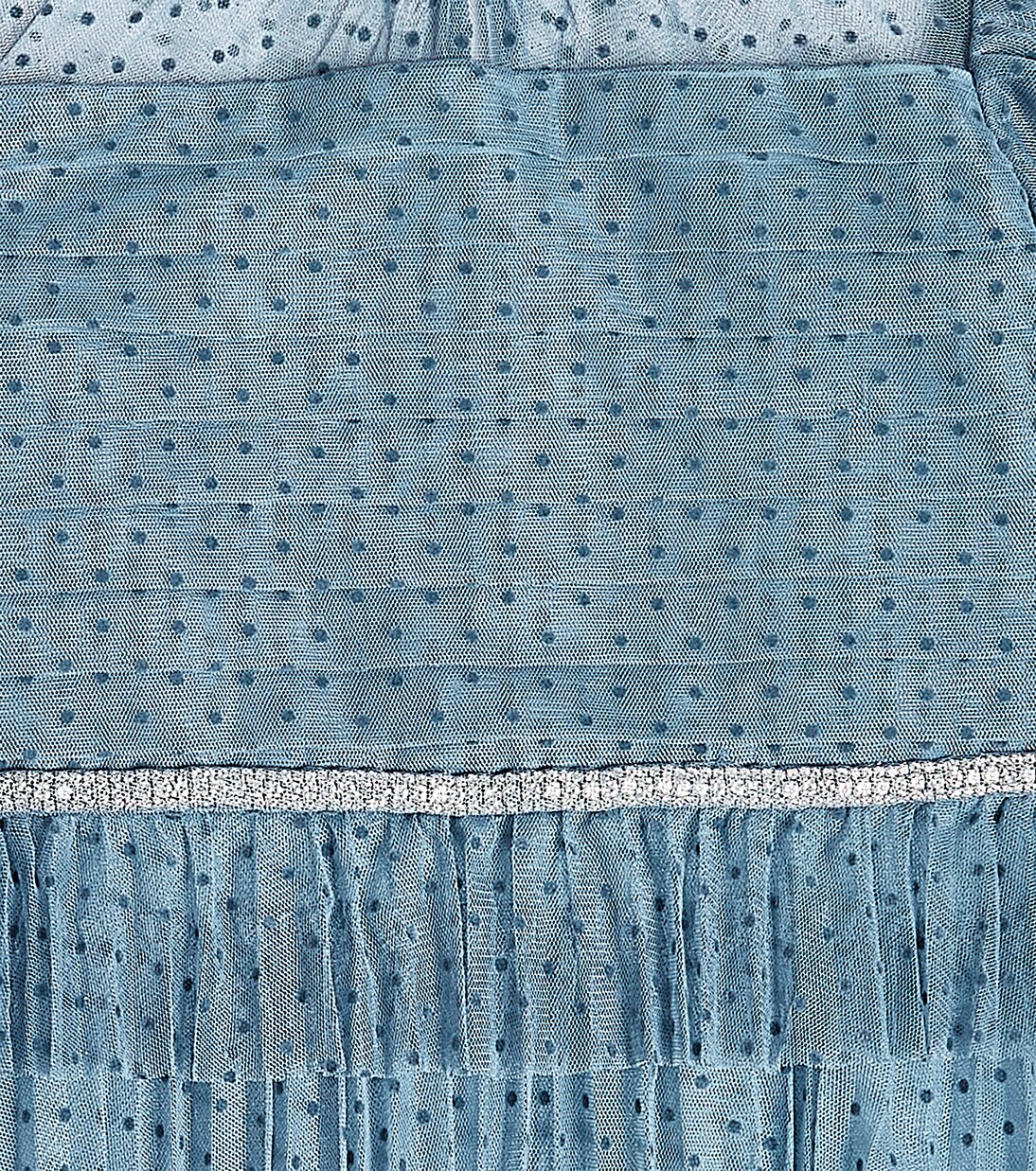 Blue Dot mesh tiered dress | Self-Portrait Kids