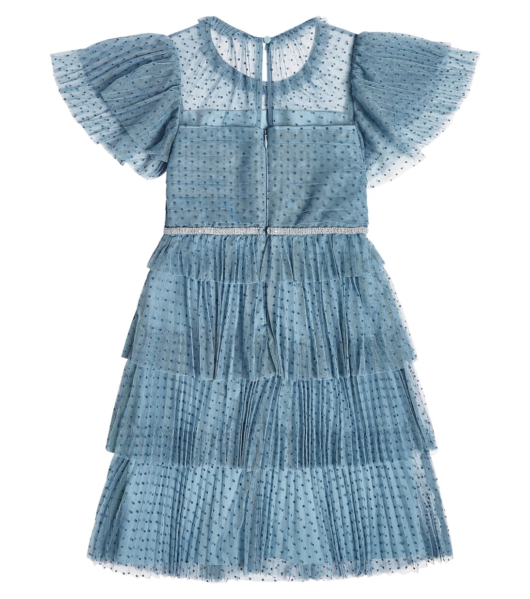 Blue Dot mesh tiered dress | Self-Portrait Kids