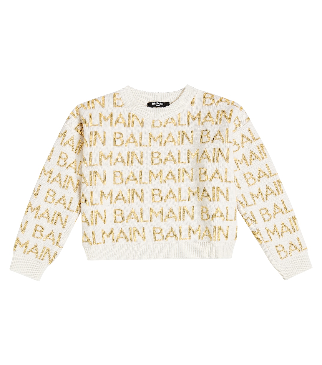 Logo intarsia wool-blend sweater | Balmain Kids