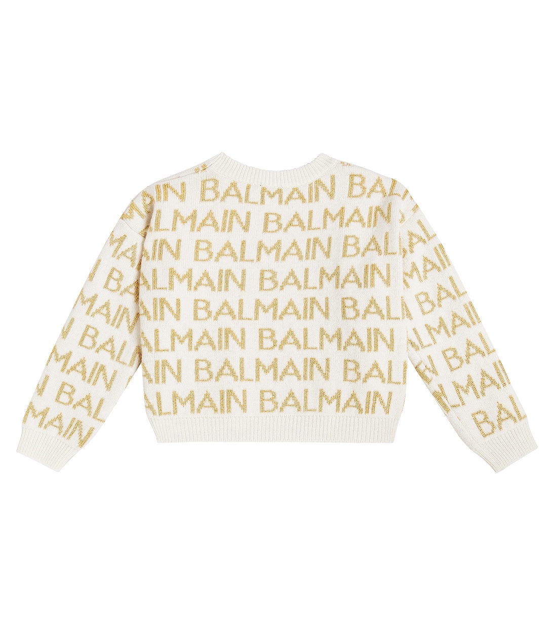Logo intarsia wool-blend sweater | Balmain Kids