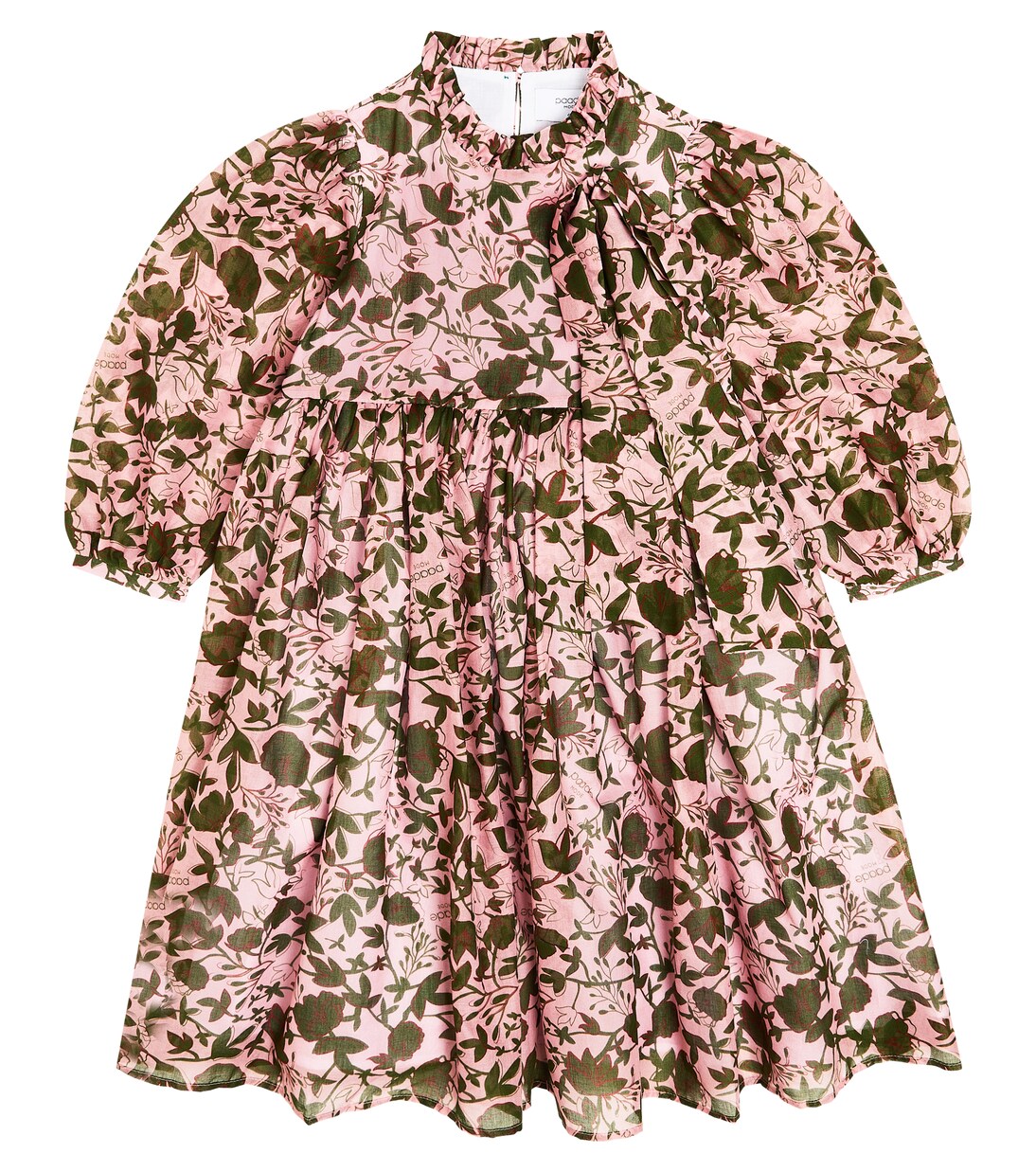 Bow-detail floral cotton chiffon dress | Paade Mode