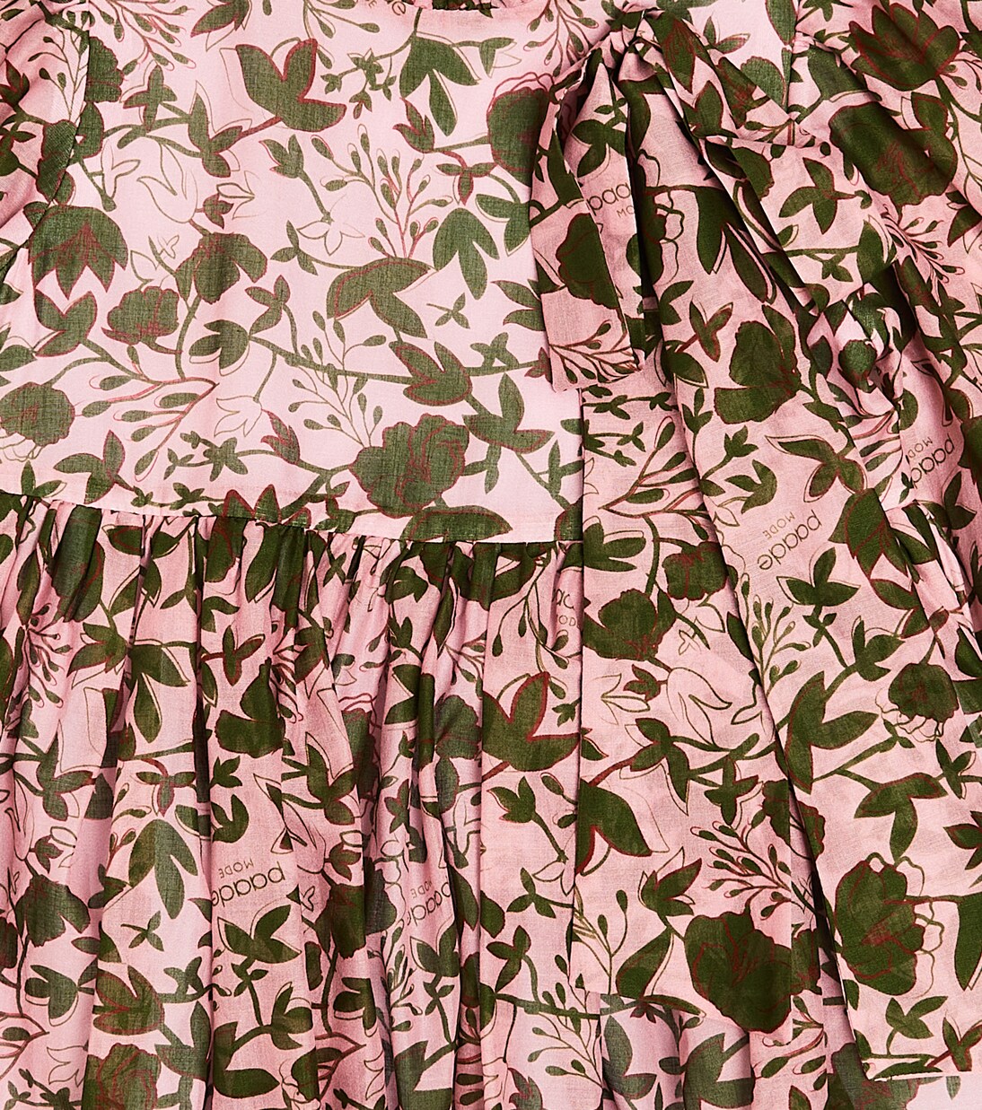 Bow-detail floral cotton chiffon dress | Paade Mode