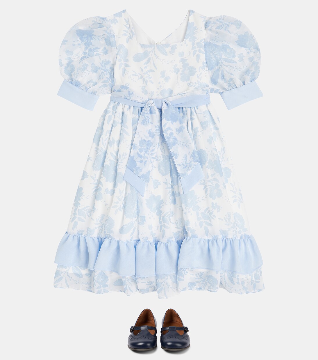 Bow-detail floral chiffon dress | Patachou