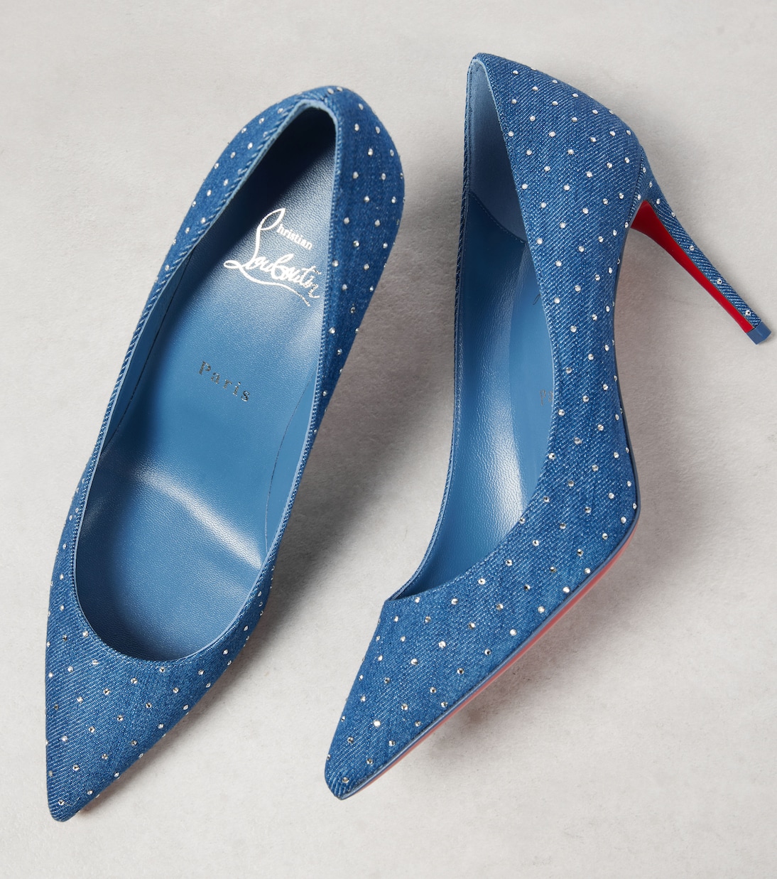 Verzierte Pumps Kate 85 aus Denim | Christian Louboutin