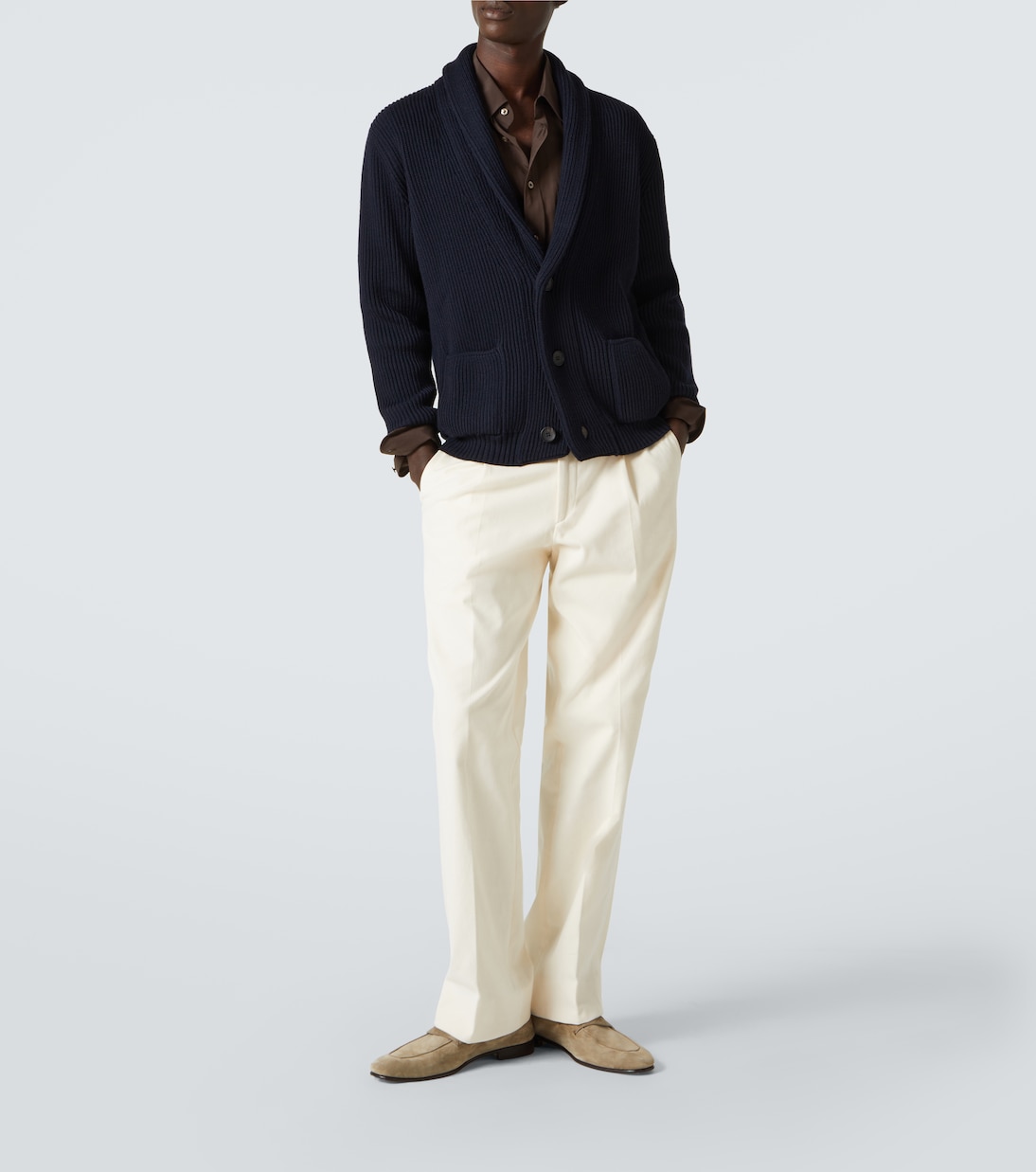 Ribbed-knit wool cardigan | Thom Sweeney