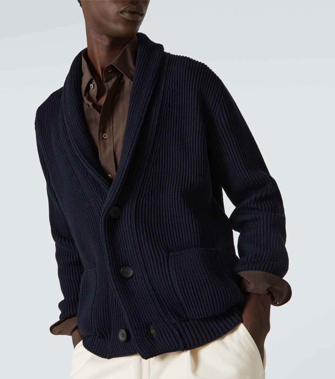 Ribbed-knit wool cardigan | Thom Sweeney