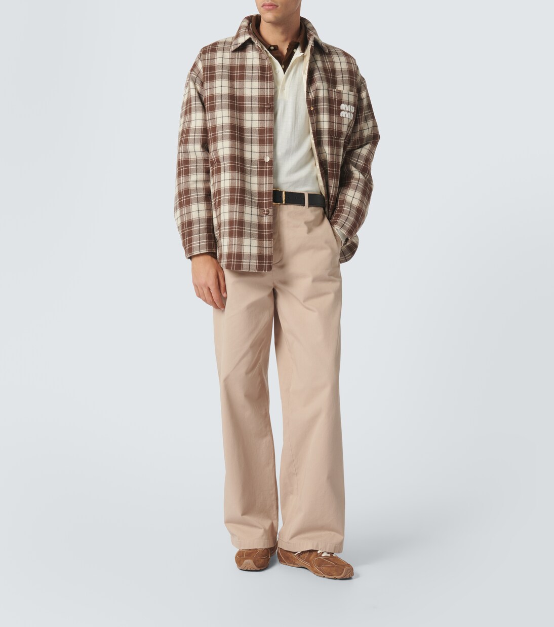 Veste en laine vierge à carreaux | Miu Miu