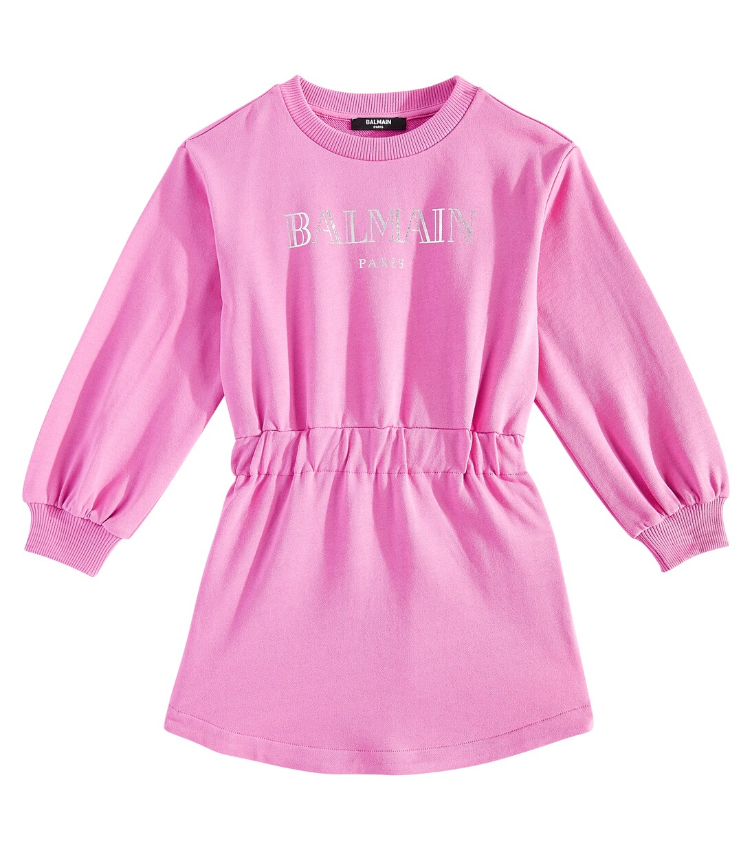Robe sweat-shirt en coton à logo | Balmain Kids