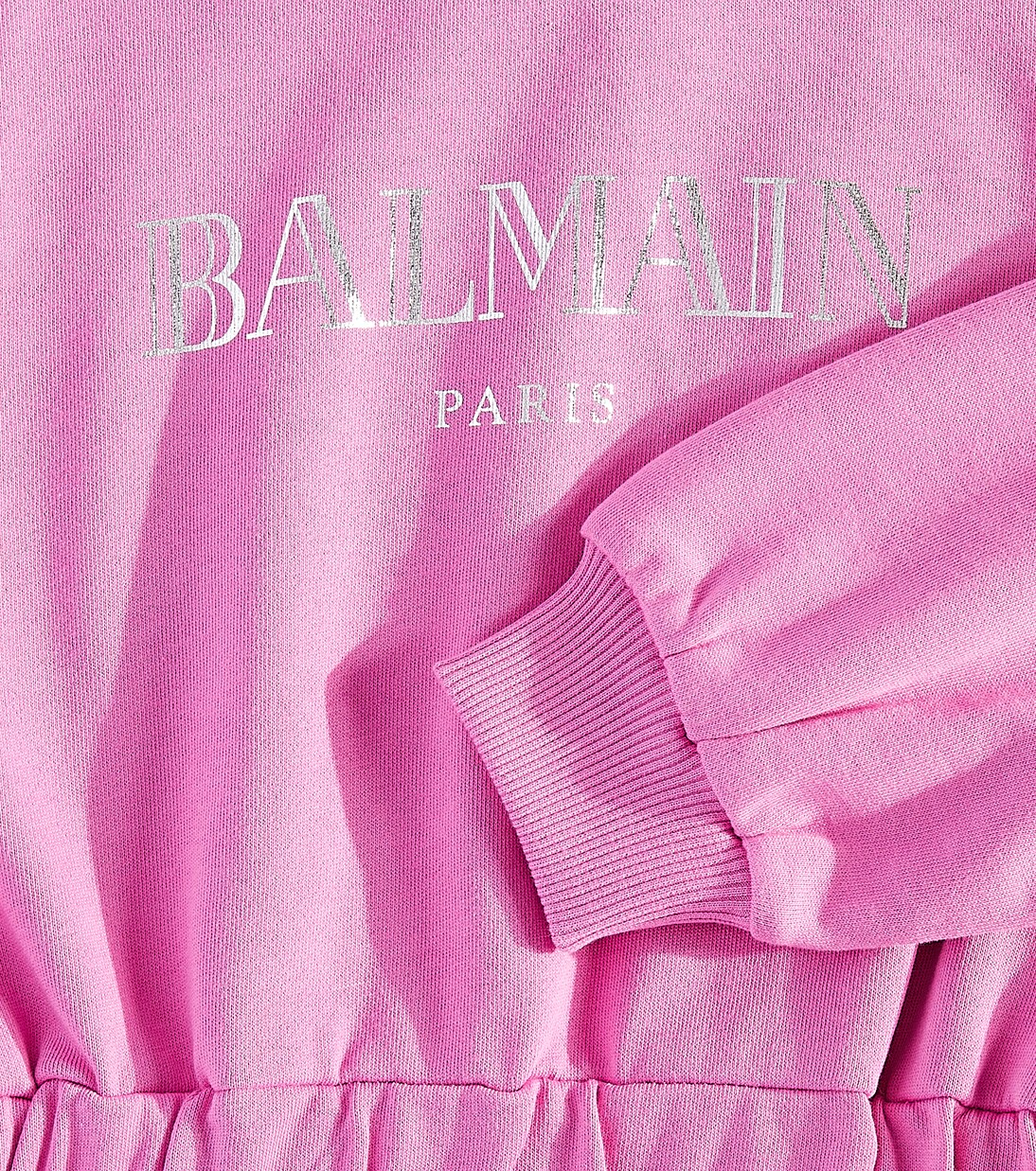 Robe sweat-shirt en coton à logo | Balmain Kids