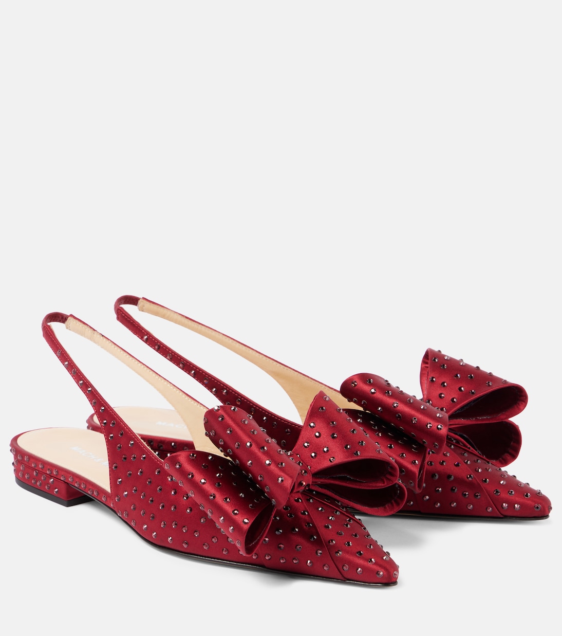 Le Cadeau embellished satin slingback flats | Mach & Mach