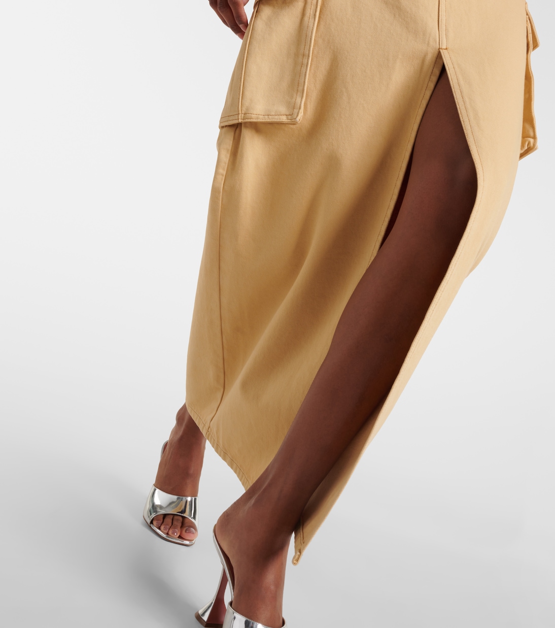 Embellished cargo denim maxi skirt | Self-Portrait