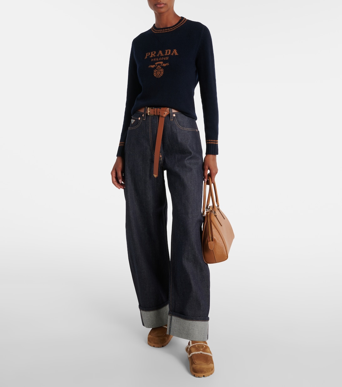 Pullover in lana e cashmere con logo | Prada