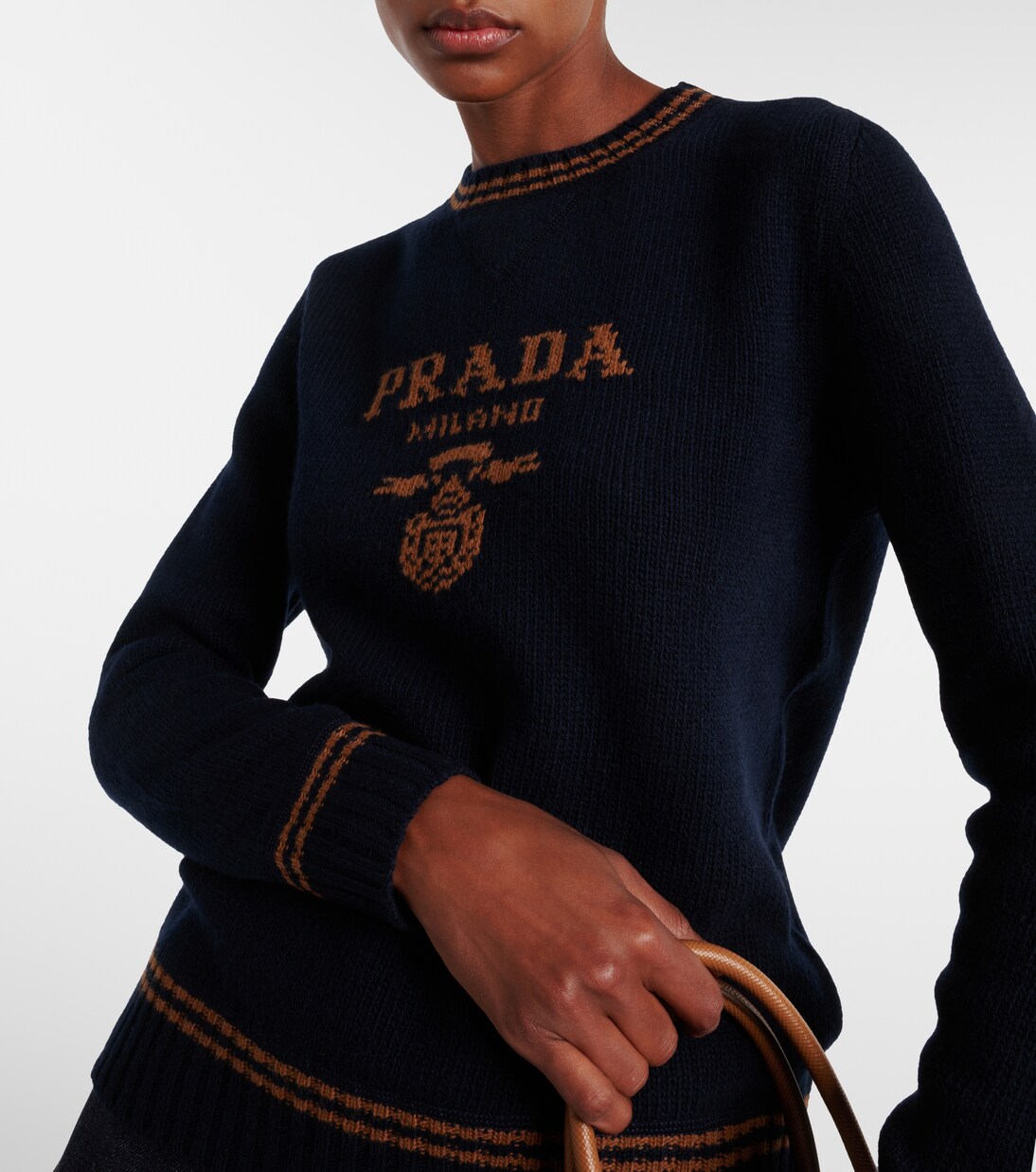 Pullover in lana e cashmere con logo | Prada
