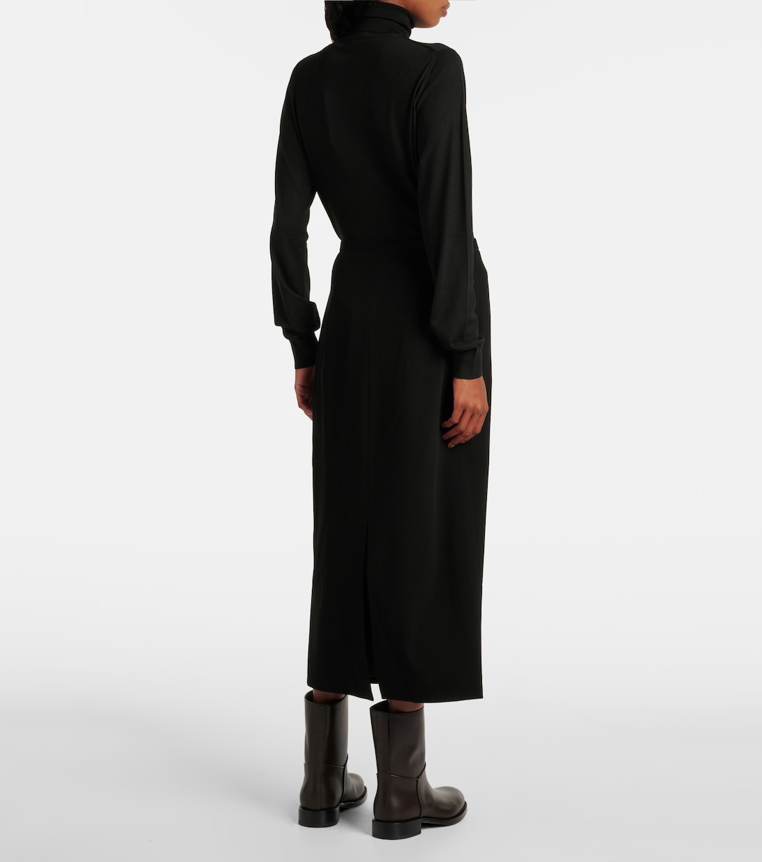 Falda midi Matias de mezcla de lana | The Row