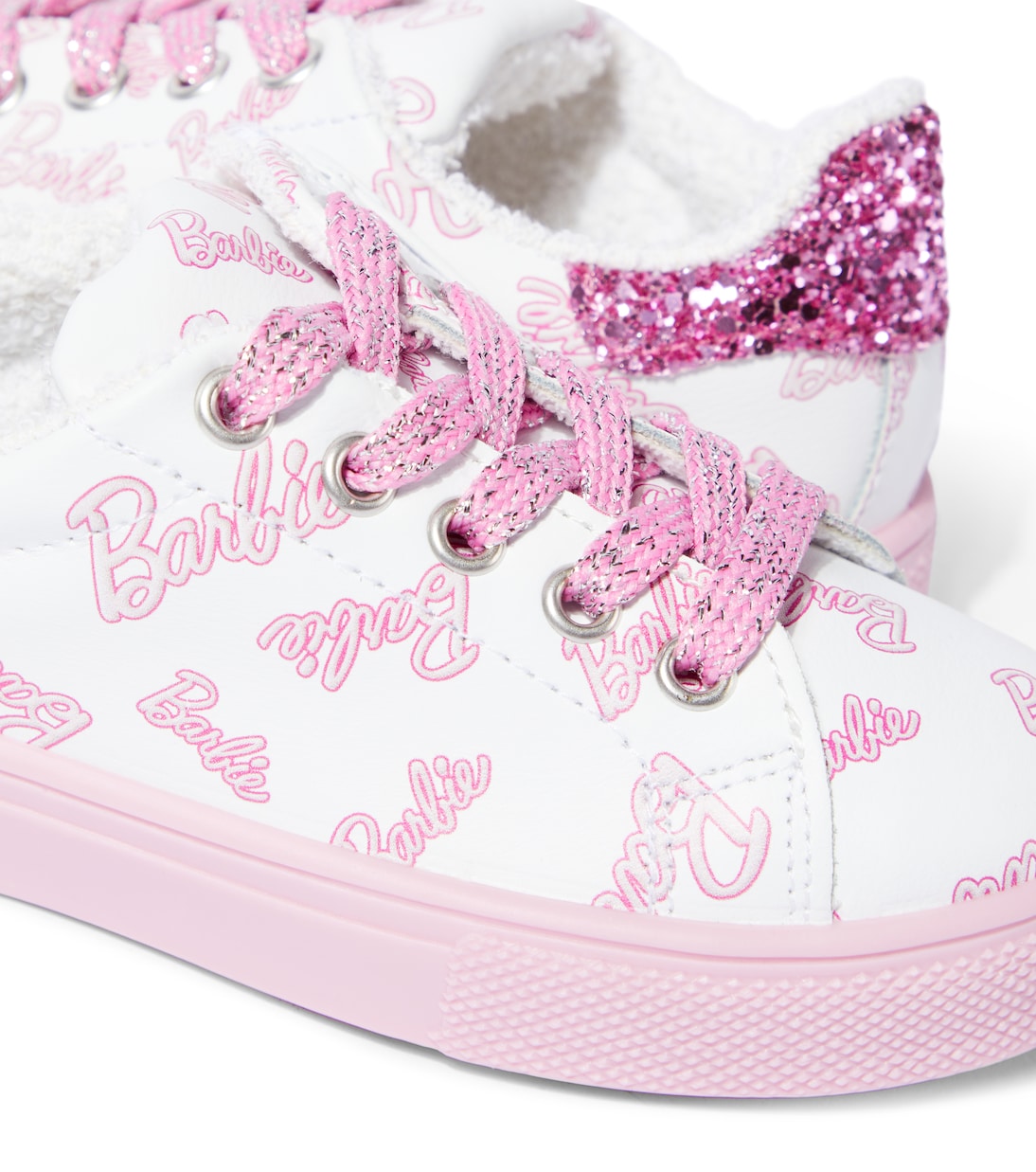 x Barbie® embellished leather sneakers | Monnalisa