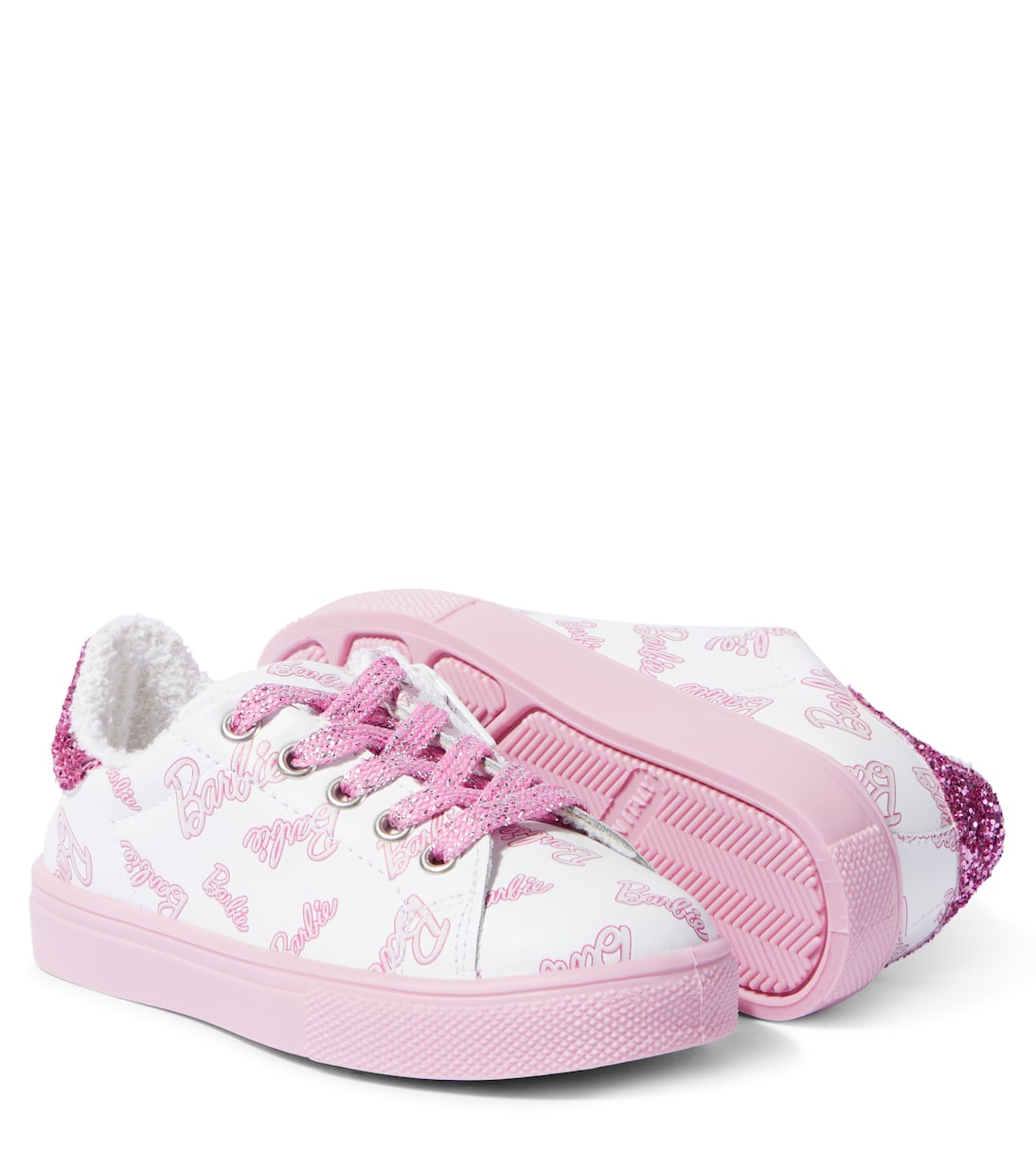 x Barbie® embellished leather sneakers | Monnalisa