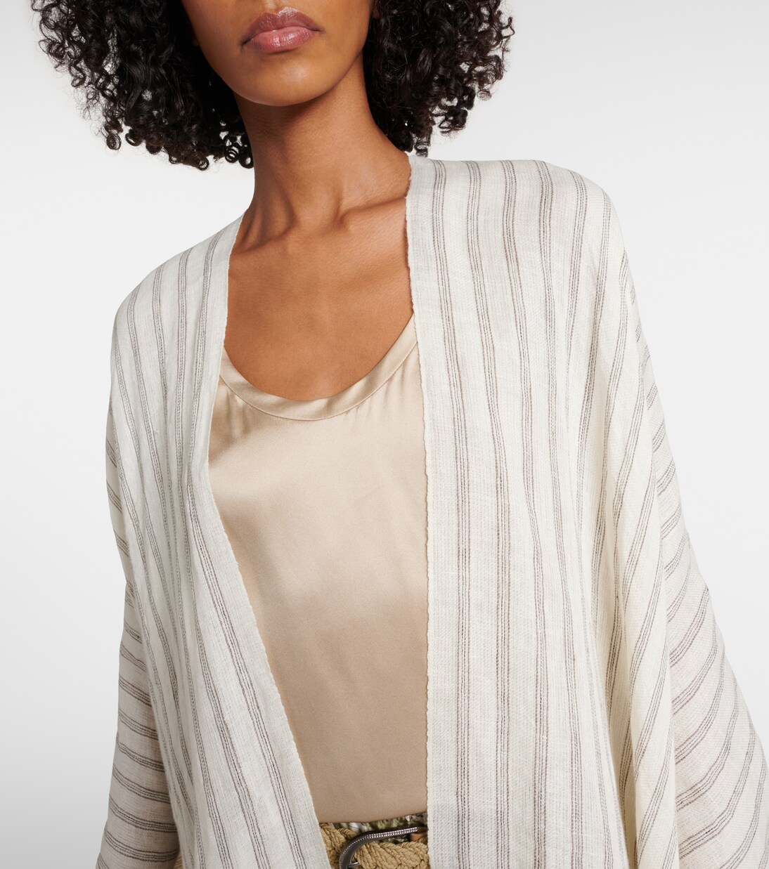 Striped linen poncho | Brunello Cucinelli