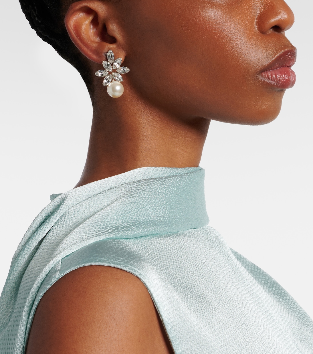 Boucles d'oreilles Liza à cristaux et perles fantaisie | Jennifer Behr