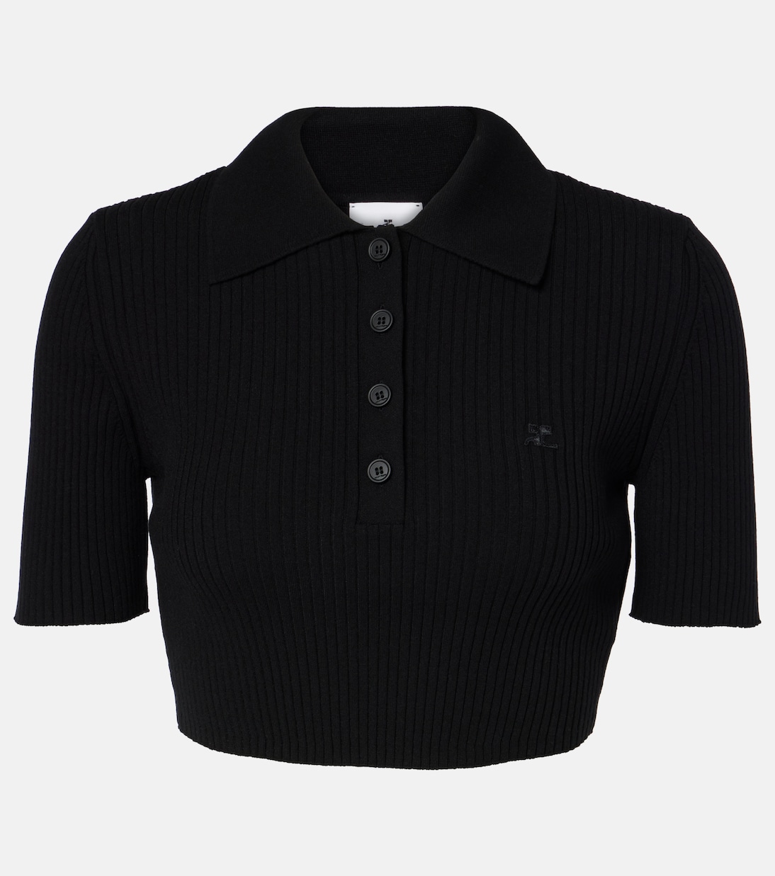 Cropped-Polohemd aus Rippstrick | Courrèges