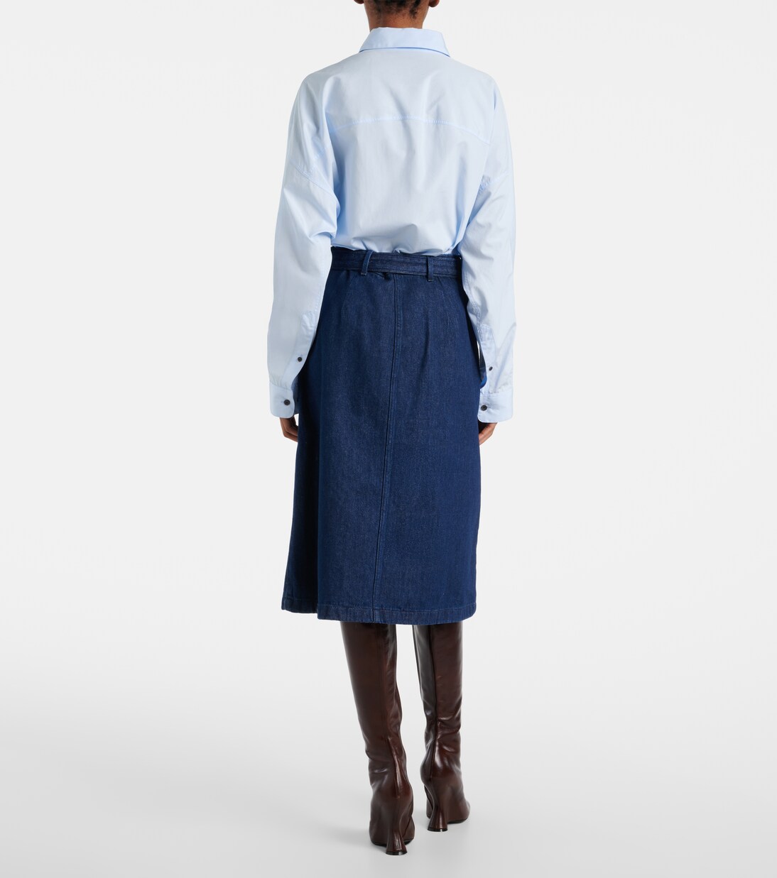 Falda midi de denim | Dries Van Noten