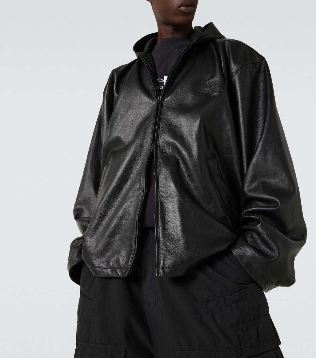 Hooded leather blouson | Balenciaga