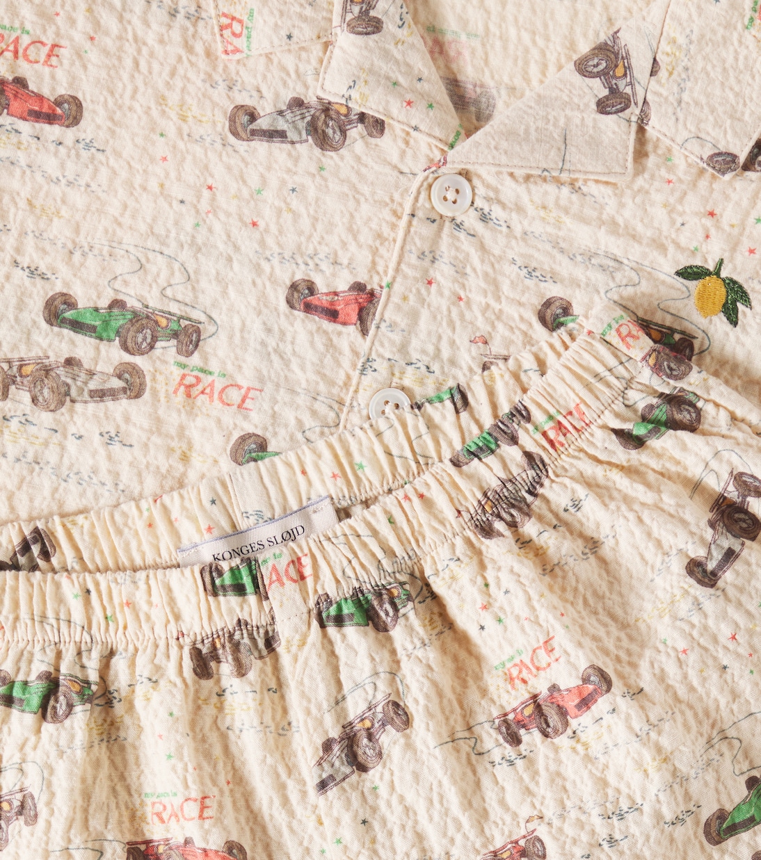 Set de camisa y shorts Elliot de sirsaca de algodón | Konges Sløjd